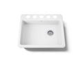 KOHLER K-5479-5U-0 Riverby 25" Undermount Single-Bowl Kitchen Sink - White