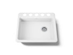 KOHLER K-5479-5U-0 Riverby 25" Undermount Single-Bowl Kitchen Sink - White