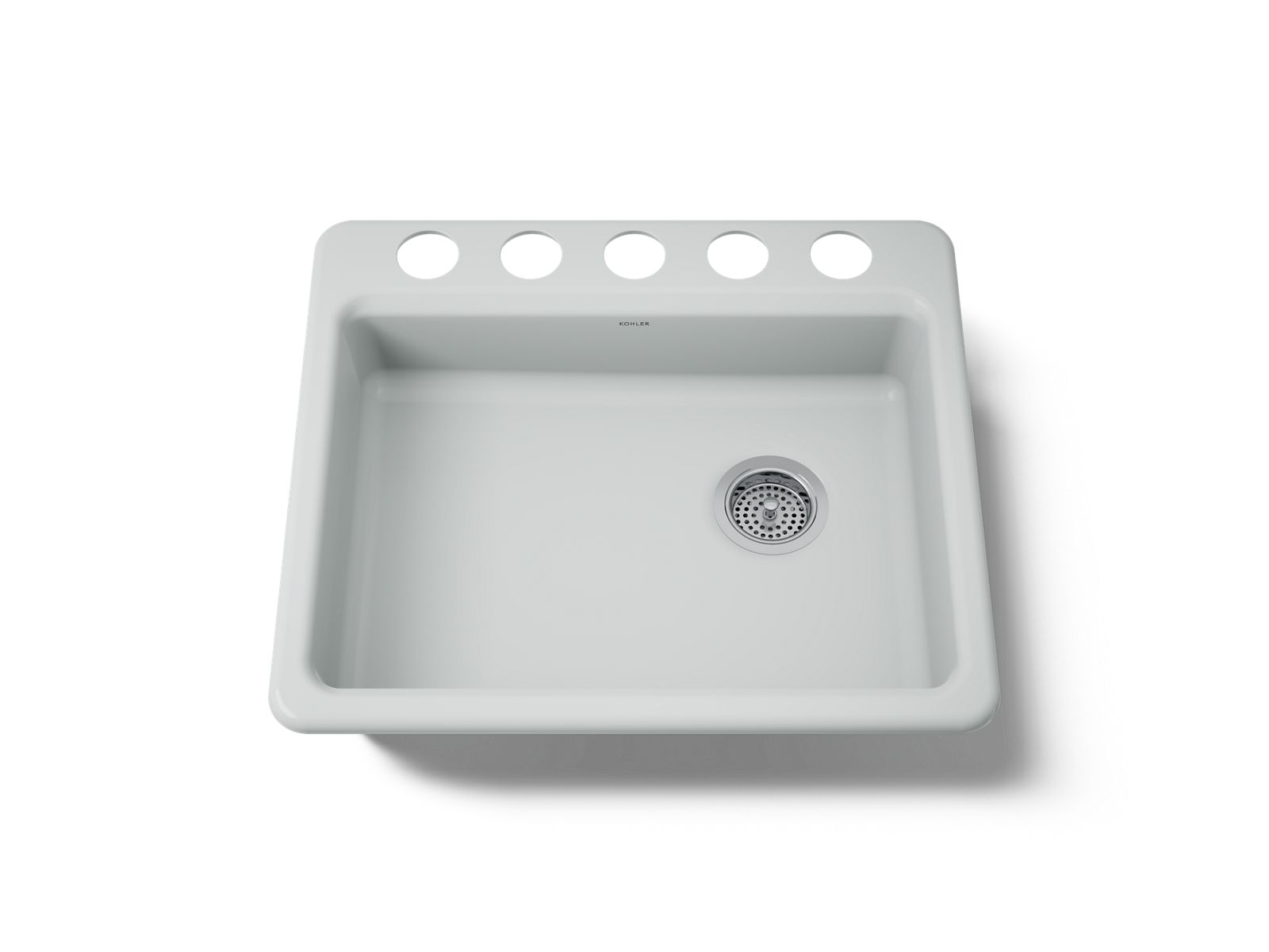 KOHLER K-5479-5U-95 Riverby 25" Undermount Single-Bowl Kitchen Sink - Ice Grey