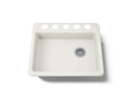 KOHLER K-5479-5U-96 Riverby 25" Undermount Single-Bowl Kitchen Sink - Biscuit