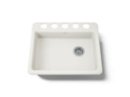 KOHLER K-5479-5U-96 Riverby 25" Undermount Single-Bowl Kitchen Sink - Biscuit