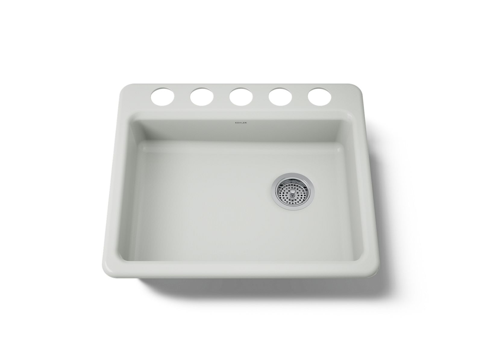 KOHLER K-5479-5U-FF Riverby 25" Undermount Single-Bowl Kitchen Sink - Sea Salt