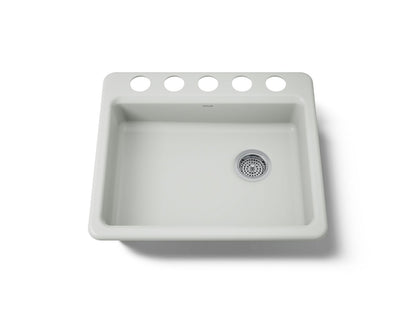 KOHLER K-5479-5U-FF Riverby 25" undermount single-bowl kitchen sink - Sea Salt