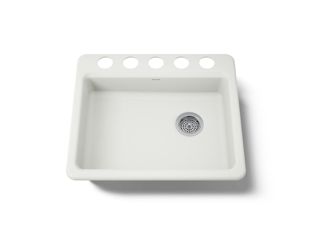 KOHLER K-5479-5U-NY Riverby 25" Undermount Single-Bowl Kitchen Sink - Dune