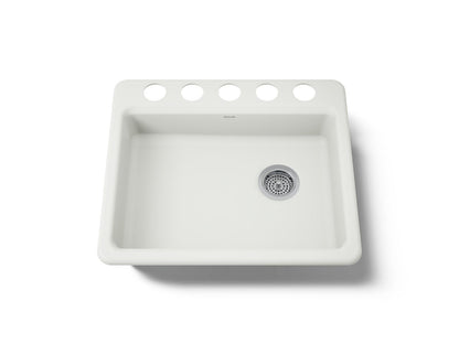 KOHLER K-5479-5U-NY Riverby 25" undermount single-bowl kitchen sink - Dune