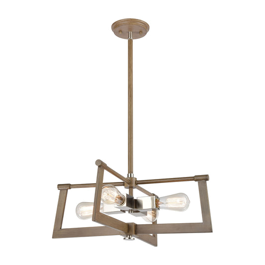 ELK SHOWROOM 55051/4 Axis 21'' Wide 4-Light Pendant - Light Wood