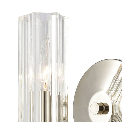 ELK SHOWROOM 55070/1 Aspire 10'' High 1-Light Sconce - Black Nickel with Ribbed Crystal