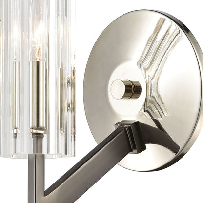 ELK SHOWROOM 55070/1 Aspire 10'' High 1-Light Sconce - Black Nickel with Ribbed Crystal