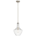KICHLER 42141NICS Everly 15.25" 1 Light Bell Pendant Clear Seeded Glass Brushed Nickel