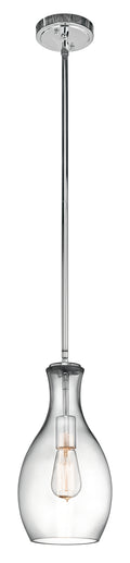 KICHLER 42456CHCLR Everly 13.75" 1 Light Hour Glass Pendant Clear Glass Chrome