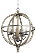 KICHLER 43327DAG Evan Six Light Chandelier Distressed Antique Gray