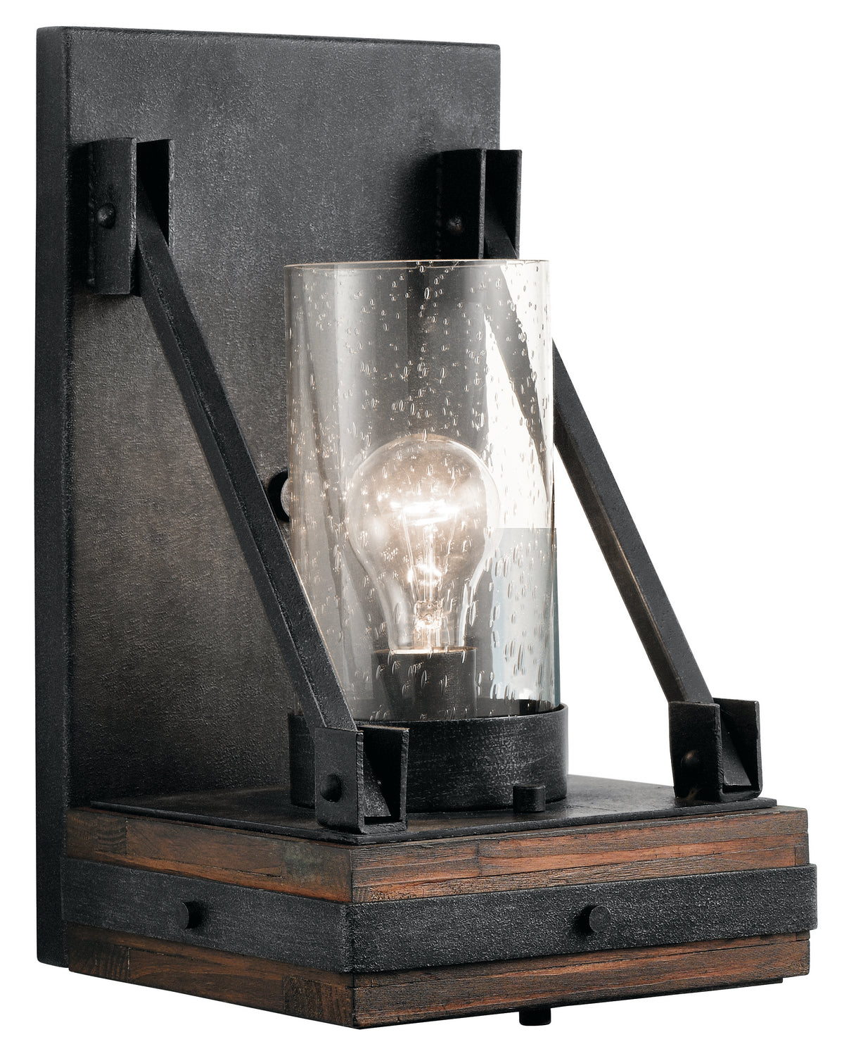 KICHLER 43436AUB Colerne 14.75" 1 Light Wall Sconce With Clear Seeded Glass Classic Pewter