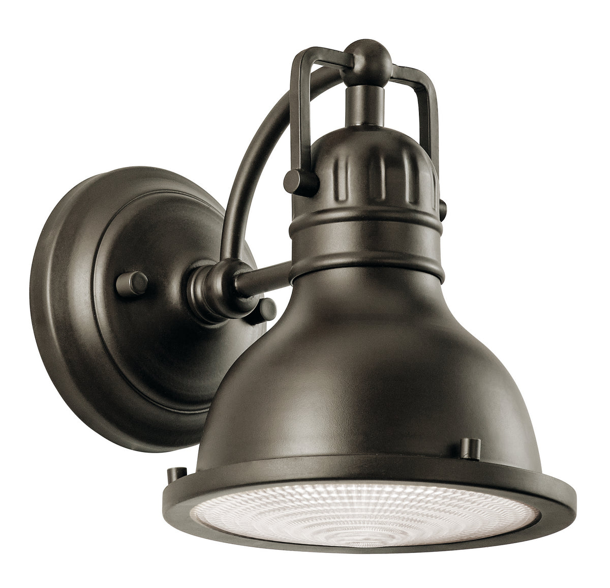 KICHLER 49064OZ Hatteras Bay 8" 1 Light Exterior Wall Light With Clear Fresnel Lens Olde Bronze