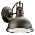 KICHLER 49065OZ Hatteras Bay 9.5" 1 Light Indoor/Outdoor Wall Sconce With Clear Fresnel Lens In Olde Bronze