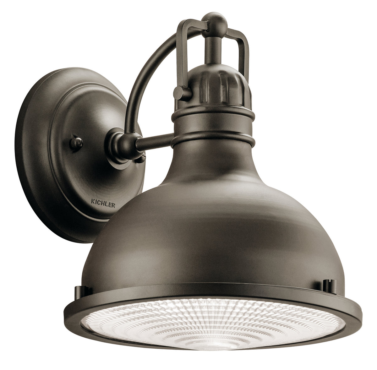KICHLER 49065OZ Hatteras Bay 9.5" 1 Light Indoor/Outdoor Wall Sconce With Clear Fresnel Lens In Olde Bronze