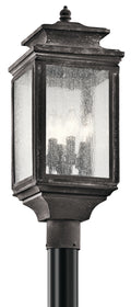 KICHLER 49506WZC Wiscombe Park 23.25" 4 Light Outdoor Post Light With Clear Seeded Glass In Weathered Zinc