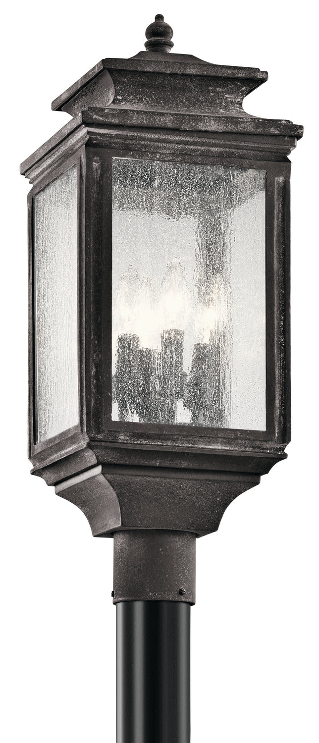 KICHLER 49506WZC Wiscombe Park 23.25" 4 Light Outdoor Post Light With Clear Seeded Glass In Weathered Zinc