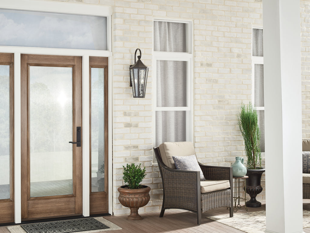 KICHLER 49513OZ Rochdale 24.75" 2 Light Outdoor Wall Light With Rain Glass In Olde Bronze