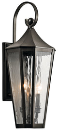 KICHLER 49513OZ Rochdale 24.75" 2 Light Outdoor Wall Light With Rain Glass In Olde Bronze