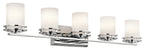 KICHLER 5085CH Hendrik 43" 5 Light Vanity Light With Satin Etched Cased Opal Chrome