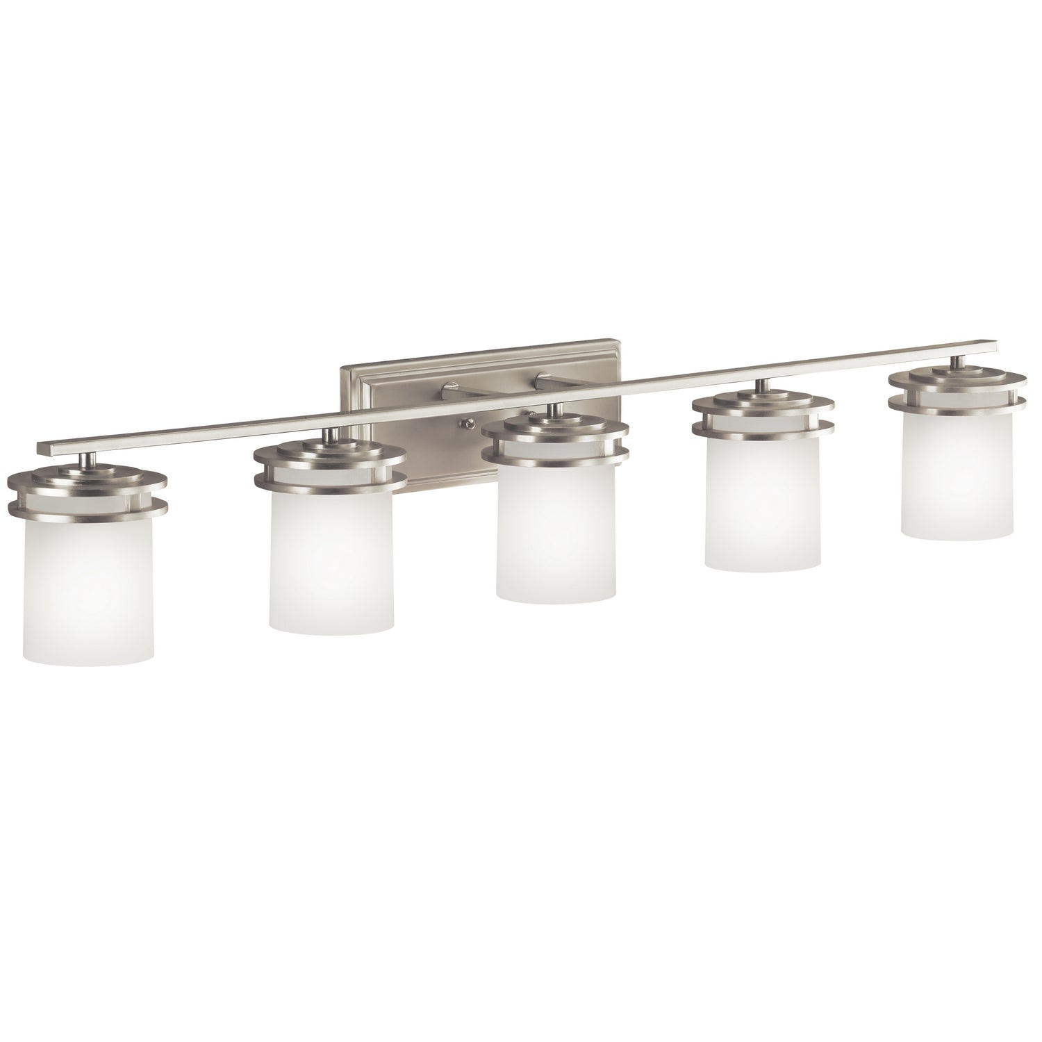 KICHLER 5085NI Hendrik 43" 5 Light Vanity Light With Satin Etched Cased Opal Brushed Nickel