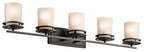 KICHLER 5085OZ Hendrik 43" 5 Light Vanity Light With Light Umber Etched Glass Olde Bronze