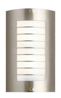 KICHLER 6048NI Newport 15.25" 1 Light Outdoor Wall Light with White Acrylic Diffuser in Brushed Nickel
