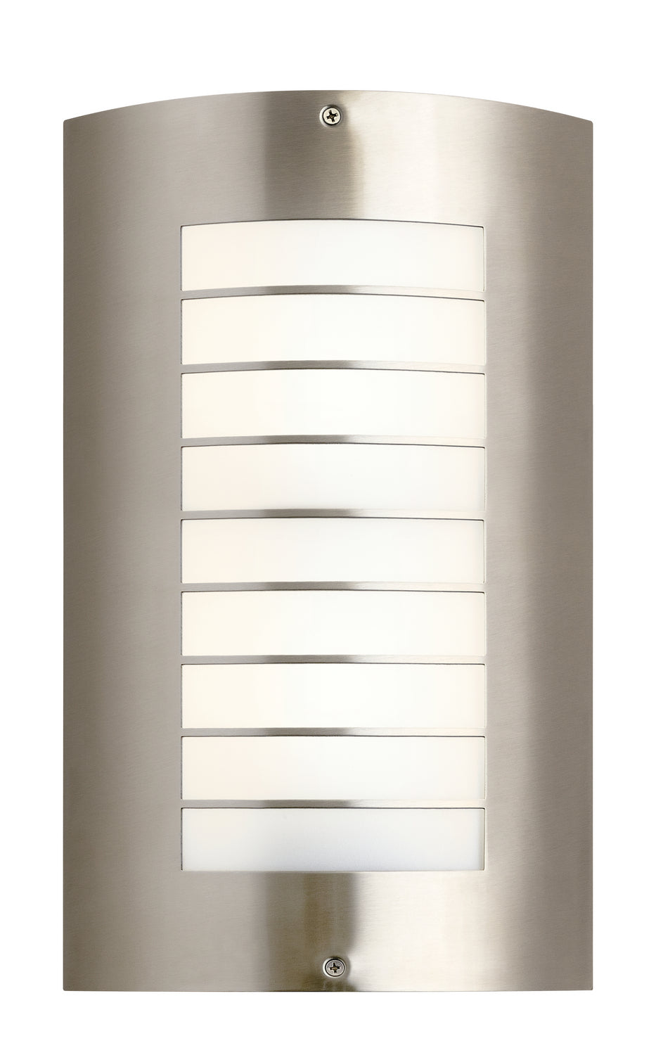 KICHLER 6048NI Newport 15.25" 1 Light Outdoor Wall Light with White Acrylic Diffuser in Brushed Nickel