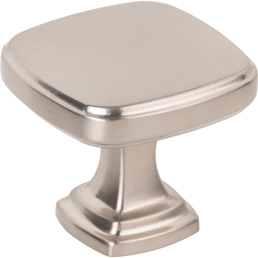 JEFFREY ALEXANDER 782SN Fontana 1-3/8" Length Square Knob - Satin Nickel