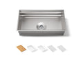 KOHLER K-5540-NA Prolific 33" Undermount Single-Bowl Workstation Kitchen Sink - Stainless Steel
