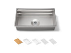 KOHLER K-5540-NA Prolific 33" Undermount Single-Bowl Workstation Kitchen Sink - Stainless Steel