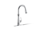KOHLER K-560-CP Bellera Pull-Down Kitchen Sink Faucet With Three-Function Sprayhead - Polished Chrome