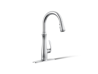 KOHLER K-560-CP Bellera Pull-down kitchen sink faucet with three-function sprayhead - Polished Chrome