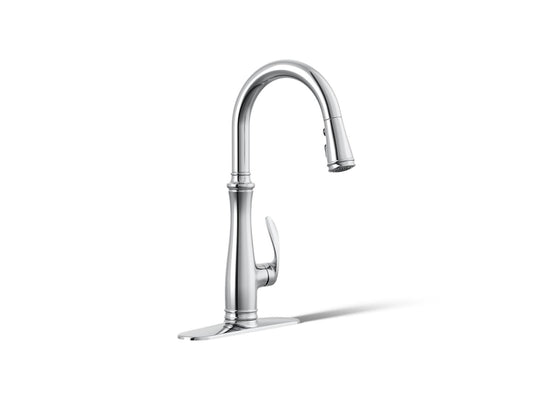 KOHLER K-560-CP Bellera Pull-down kitchen sink faucet with three-function sprayhead - Polished Chrome