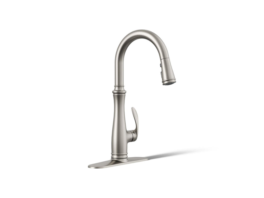 KOHLER K-560-VS Bellera Pull-Down Kitchen Sink Faucet With Three-Function Sprayhead - Vibrant Stainless