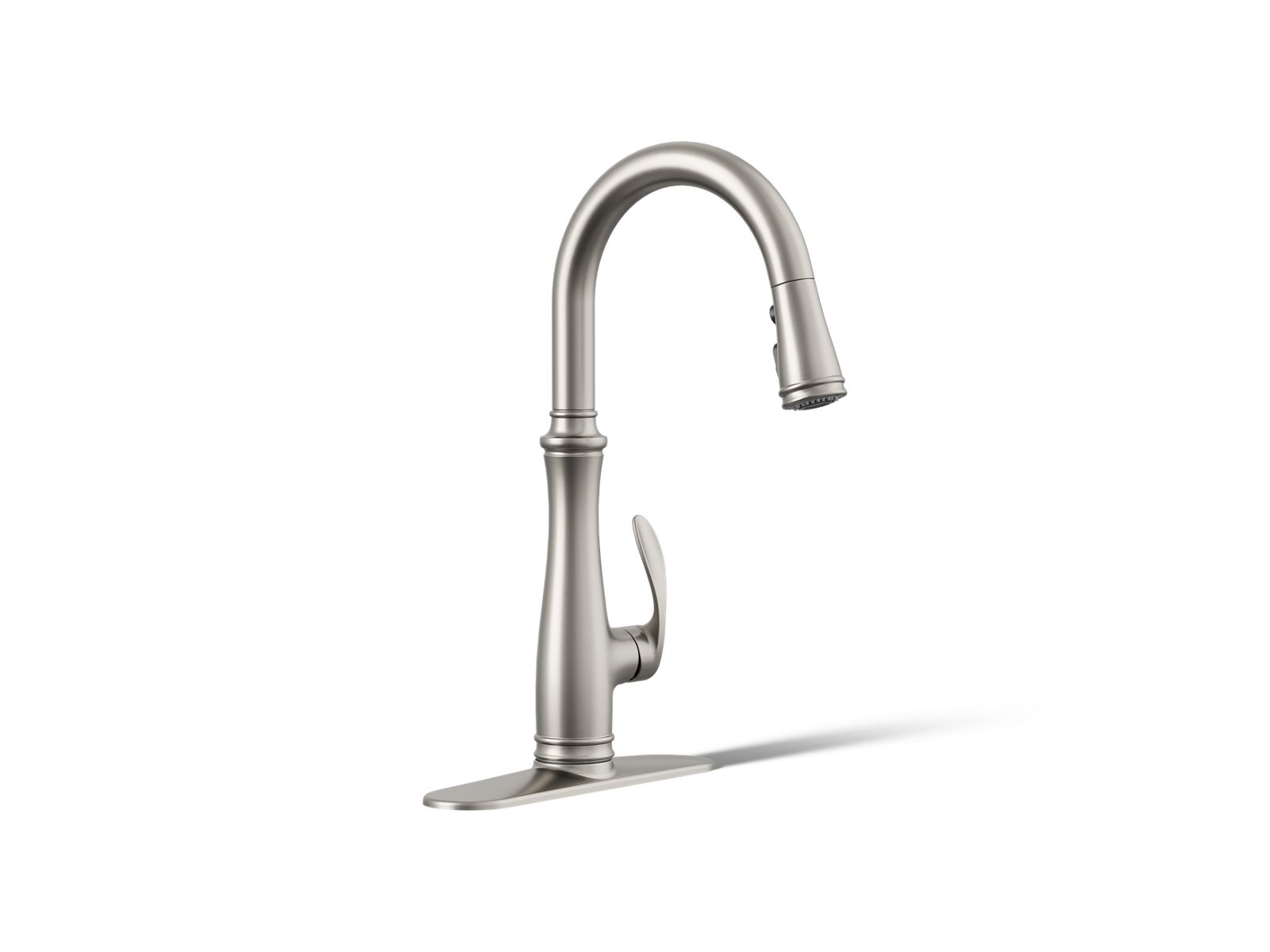 KOHLER K-560-VS Bellera Pull-Down Kitchen Sink Faucet With Three-Function Sprayhead - Vibrant Stainless