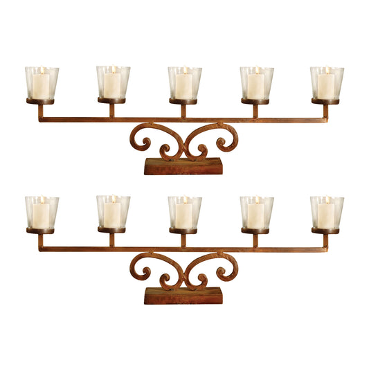 ELK STUDIO 560002/S2 Prairie Votive Mantle Lighting (Set of 2)