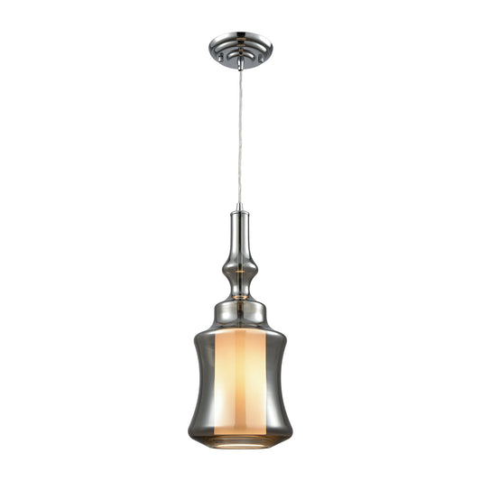 ELK SHOWROOM 56503/1-LA Alora 1-Light Mini Pendant in Chrome with Smoke-plated and Opal White Glass - Includes Adapter Kit