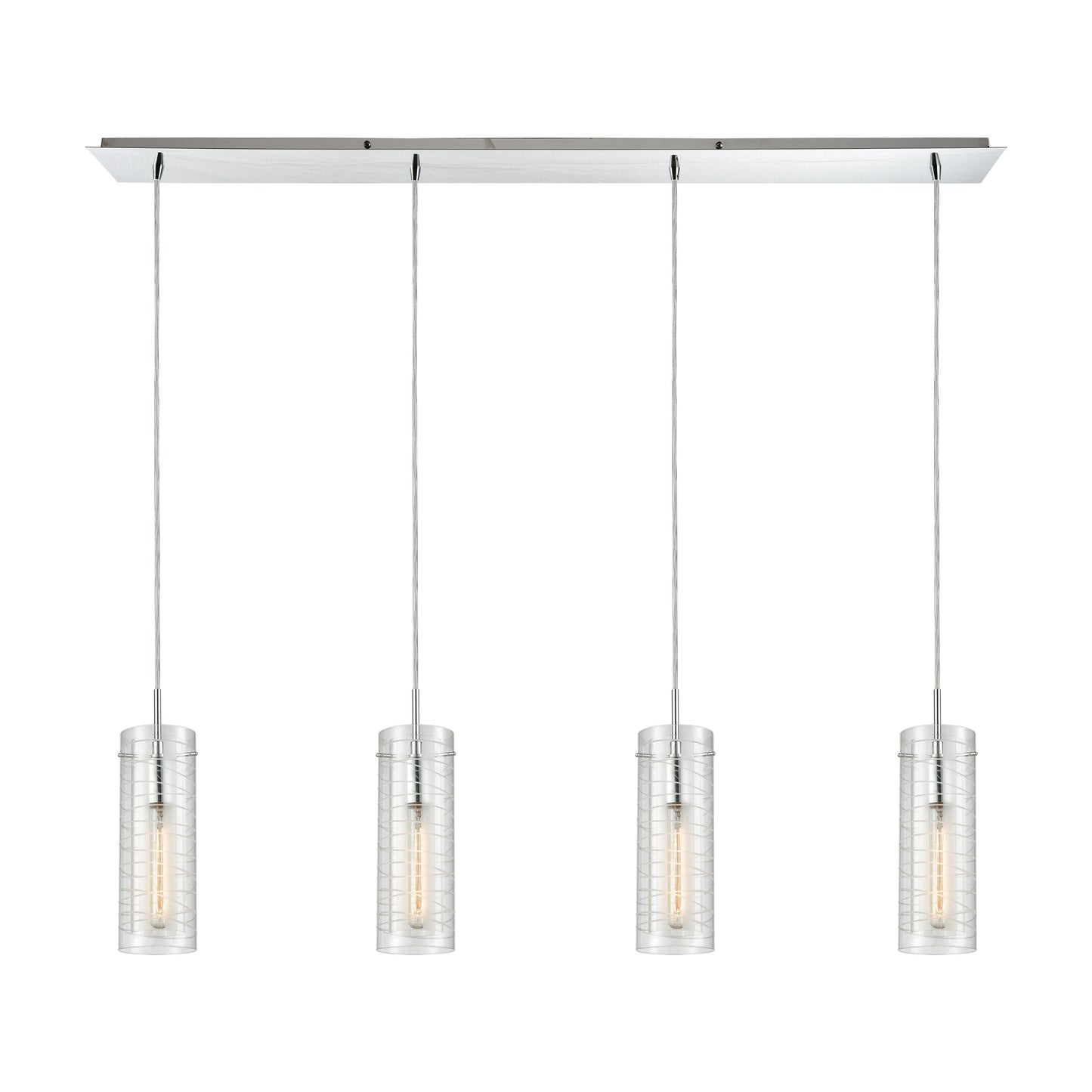 ELK SHOWROOM 56595/4LP Swirl 46'' Wide 4-Light Pendant - Polished Chrome