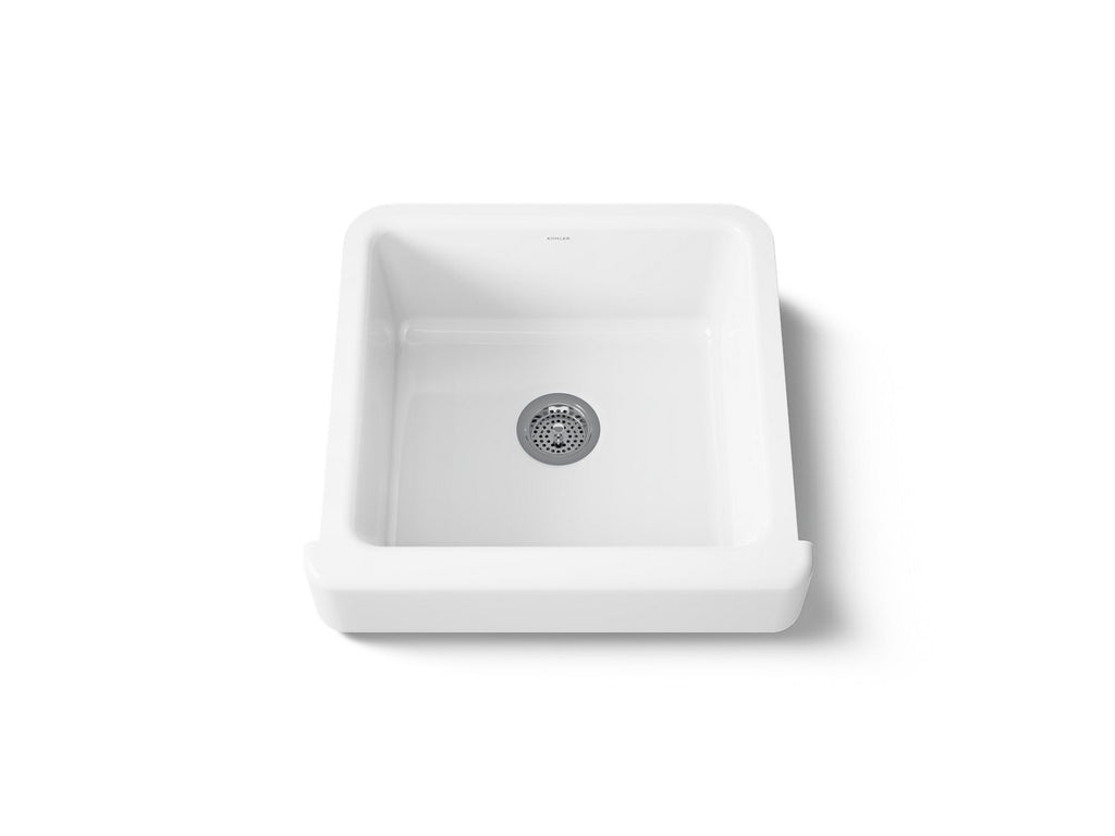 KOHLER K-5664-0 Whitehaven 23-1/2" Undermount Single-Bowl Farmhouse Kitchen Sink - White