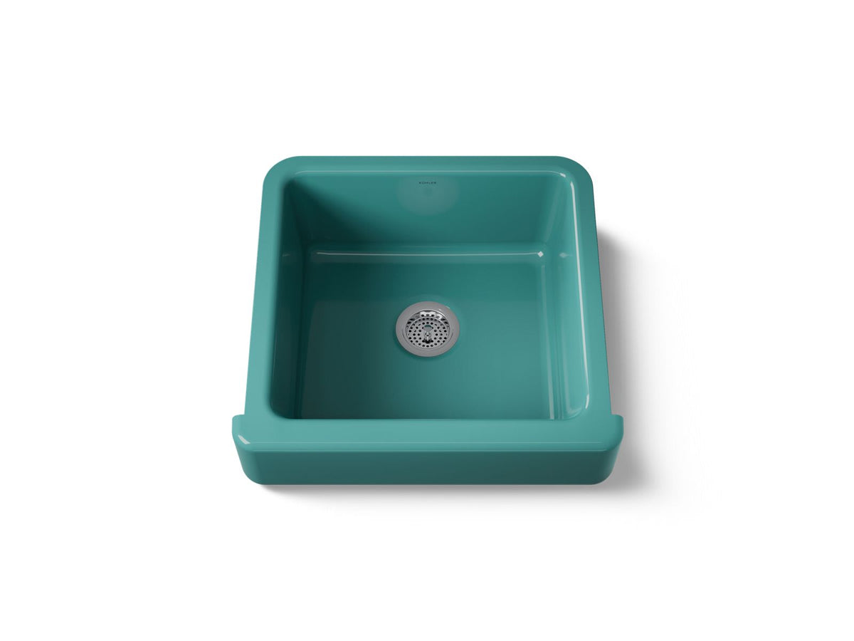 KOHLER K-5664-17 Whitehaven 23-1/2" Undermount Single-Bowl Farmhouse Kitchen Sink - Teal