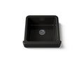 KOHLER K-5664-7 Whitehaven 23-1/2" Undermount Single-Bowl Farmhouse Kitchen Sink - Black Black
