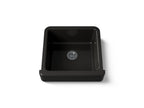 KOHLER K-5664-7 Whitehaven 23-1/2" Undermount Single-Bowl Farmhouse Kitchen Sink - Black Black