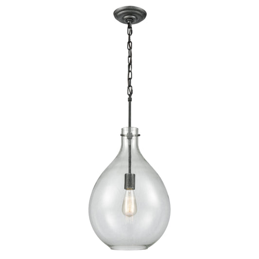 ELK SHOWROOM 56640/1 Sunderland 12'' Wide 1-Light Mini Pendant - Silvered Graphite