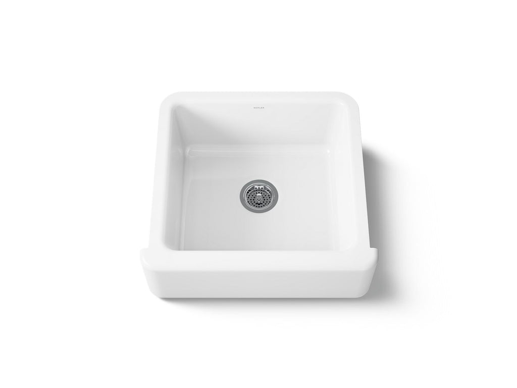 KOHLER K-5665-0 Whitehaven 23-1/2" Undermount Single-Bowl Farmhouse Kitchen Sink - White