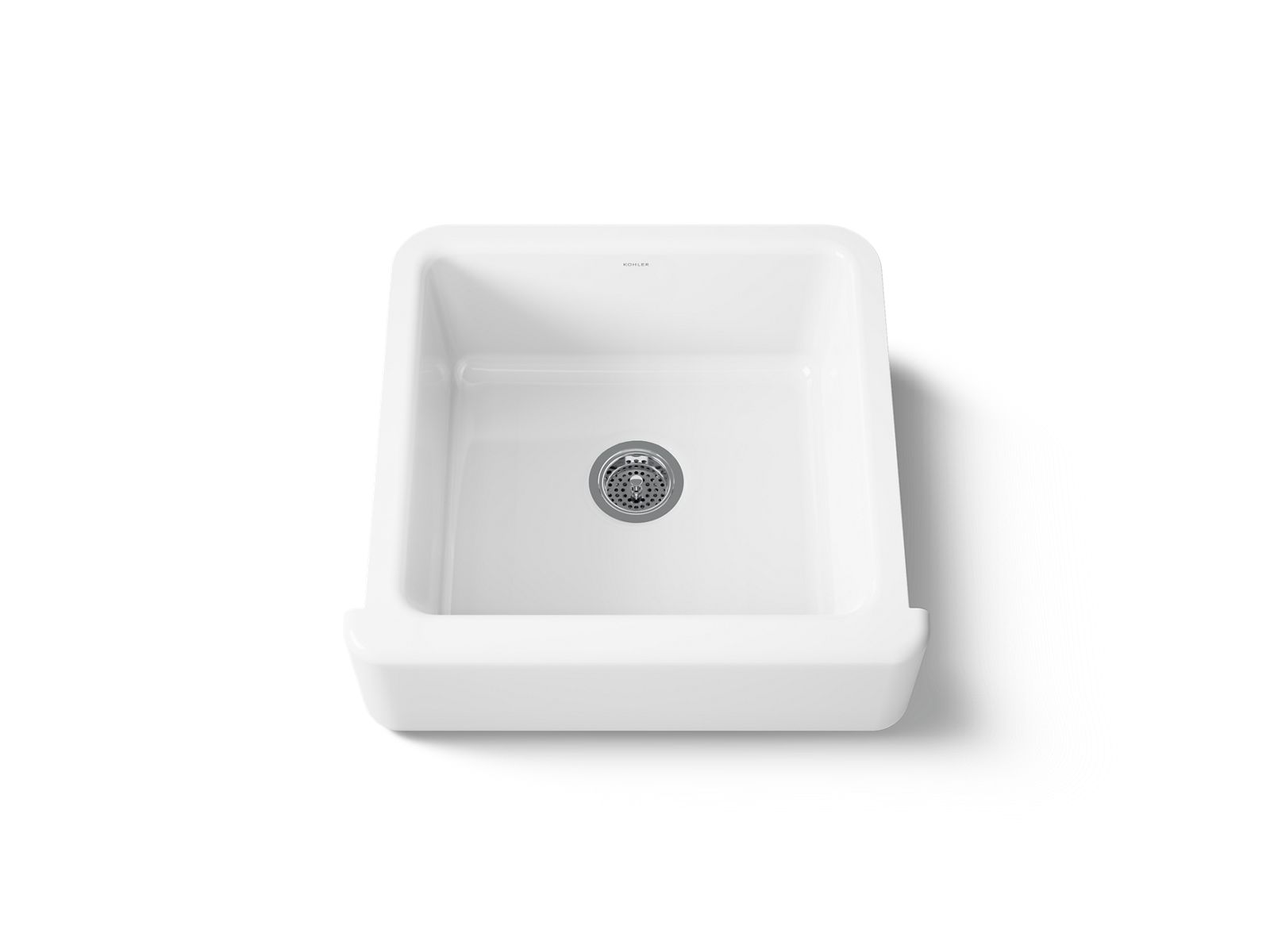KOHLER K-5665-0 Whitehaven 23-1/2" Undermount Single-Bowl Farmhouse Kitchen Sink - White