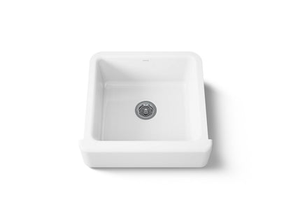 KOHLER K-5665-0 Whitehaven 23-1/2" undermount single-bowl farmhouse kitchen sink - White