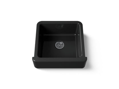KOHLER K-5665-7 Whitehaven 23-1/2" undermount single-bowl farmhouse kitchen sink - Black Black