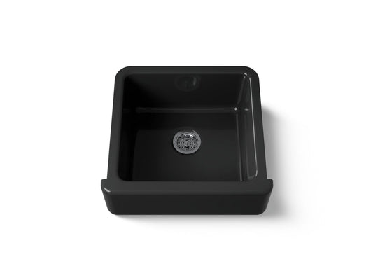 KOHLER K-5665-7 Whitehaven 23-1/2" undermount single-bowl farmhouse kitchen sink - Black Black