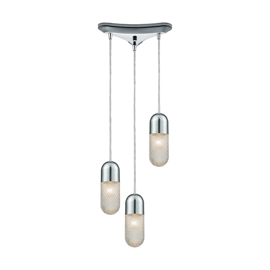 ELK SHOWROOM 56661/3 Capsula 12'' Wide 3-Light Mini Pendant - Polished Chrome